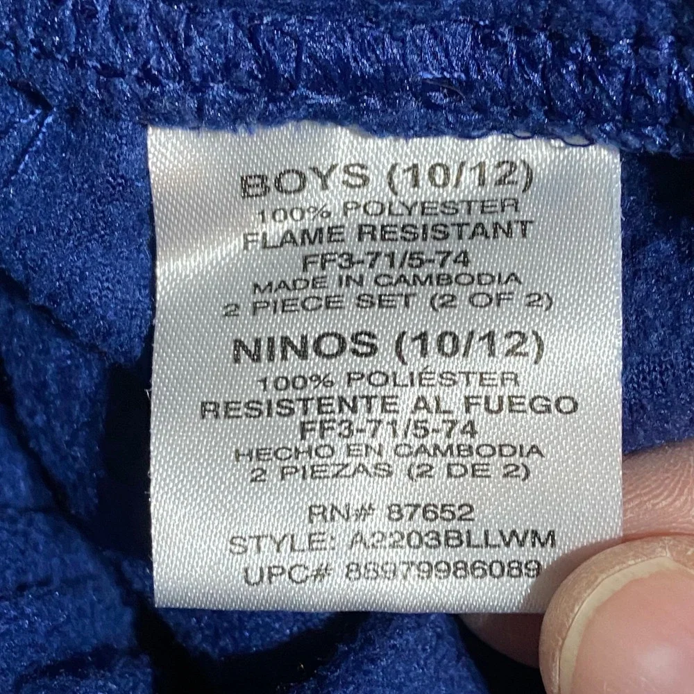 Boys Marvel Avengers‎ Pajamas Size 10 12 Long Sleeve Flame Resistant Sleepwear